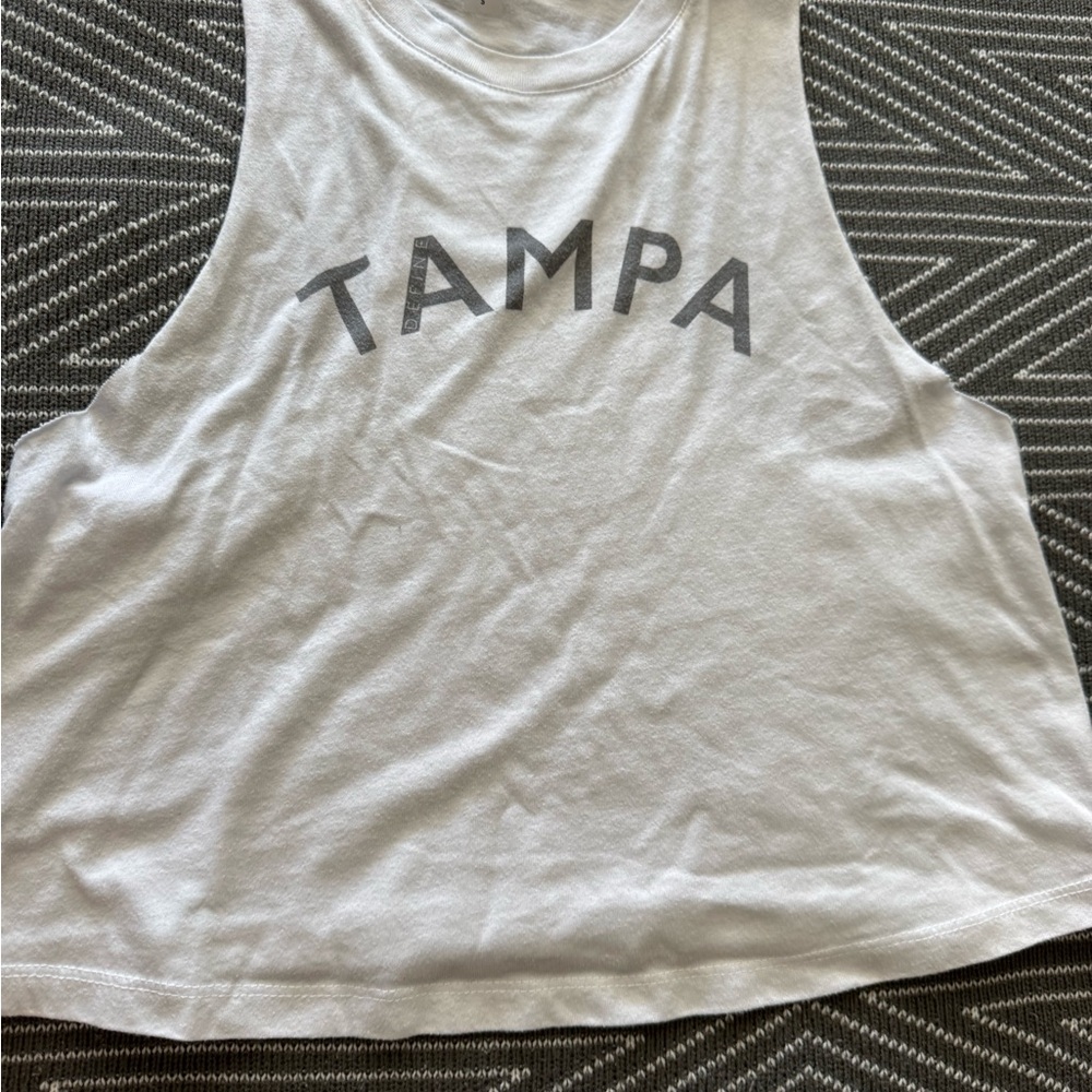 Bella Canvas White Sleeveless Crop Muscle Tee